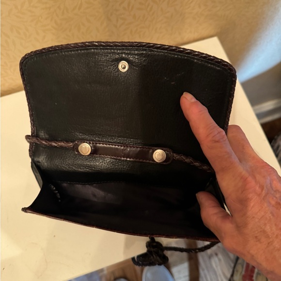 Vintage Brighton Brown Leather Croc Embossed Crossbody/Clutch Wallet Bag - Picture 2 of 4